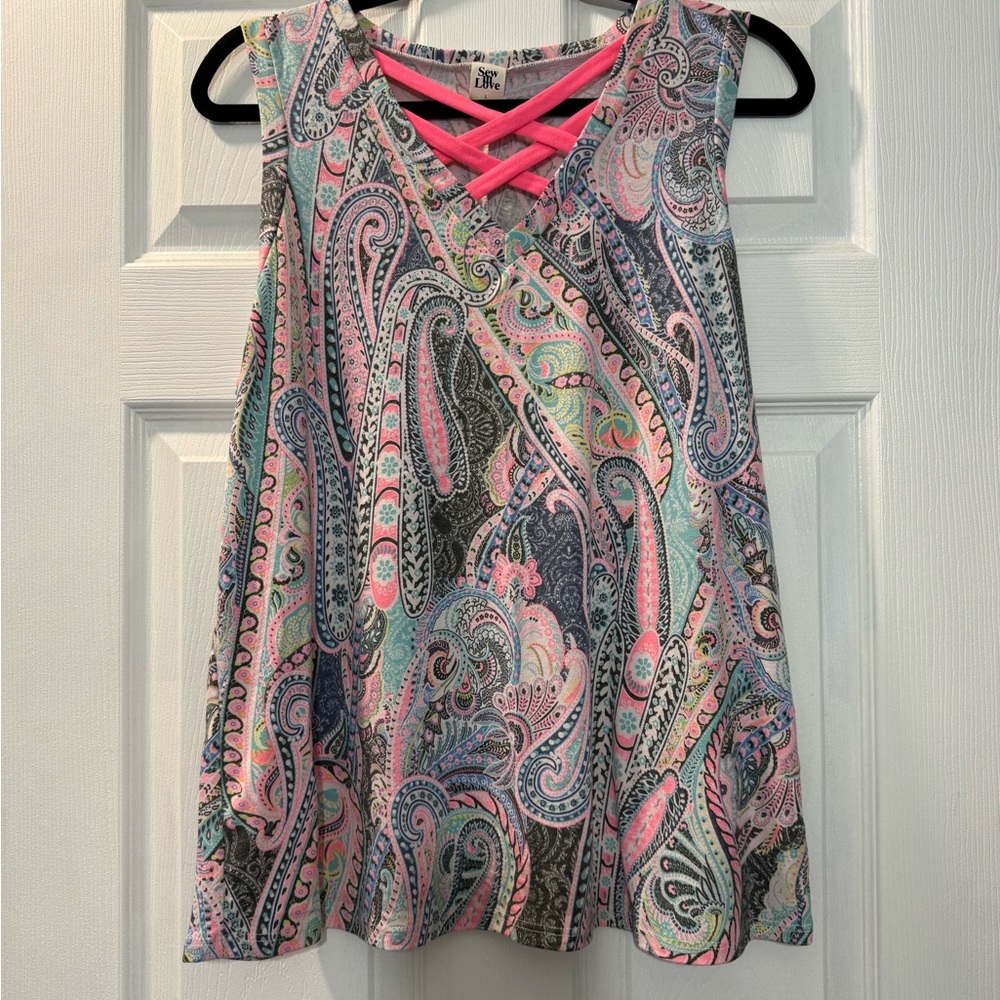 Sew In Love Multicolor Paisley Tank Top